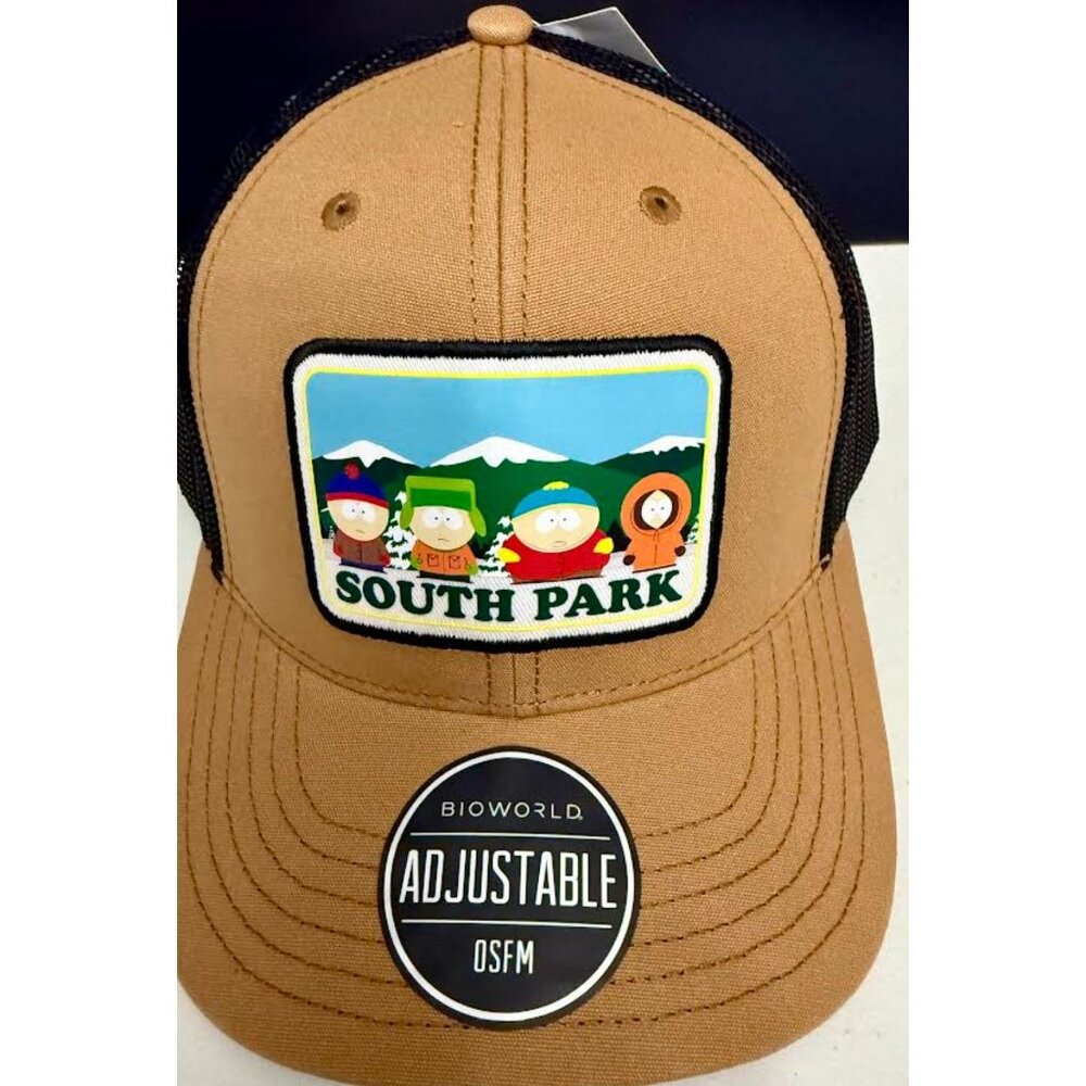 SOUTH PARK Snapback Hat Cap Adjustable Mesh Back Tan And Black Adult NEW